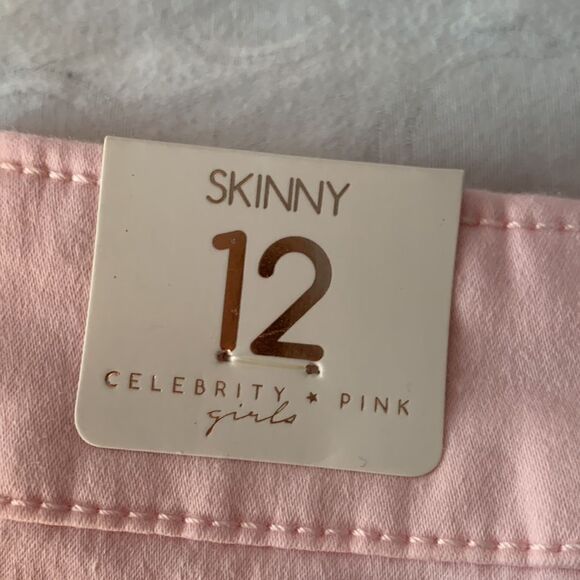 NWT Celebrity in Pink Light Pink Pants Size 12 Skinny Girls - Picture 8 of 8
